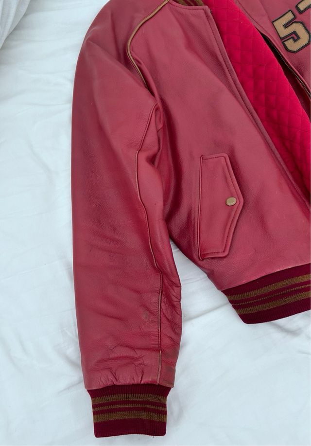 Cazadora de cuero Chevignon roja