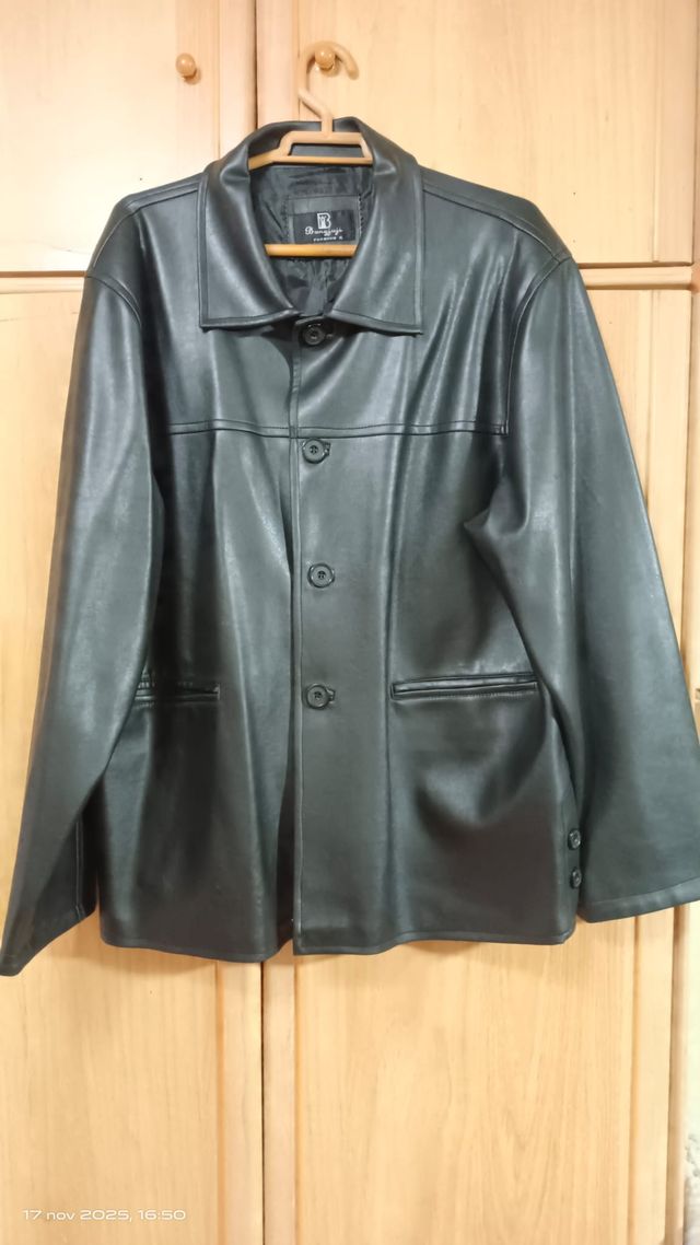Cazadora Polipiel Negra Talla XL