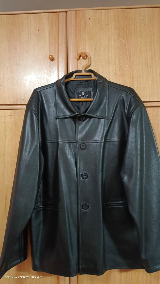 Cazadora Polipiel Negra Talla XL