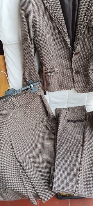 Chaqueta Mango Mujer Marrón Tweed