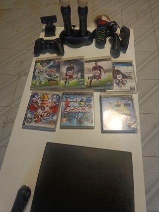 Consola PS3 + Move +  Buzz + Juegos