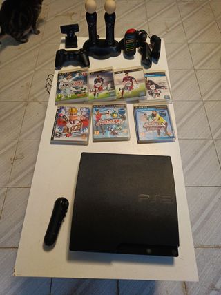 Consola PS3 + Move +  Buzz + Juegos