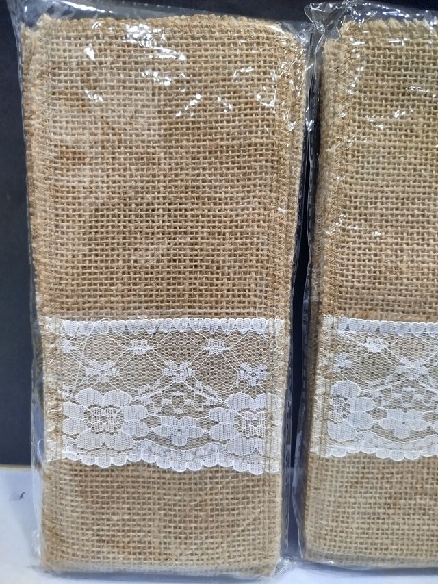 20 Bolsas Arpillera Cubiertos