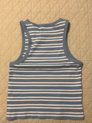 Camiseta tirantes rayas azules y blancas