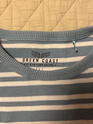 Camiseta tirantes rayas azules y blancas