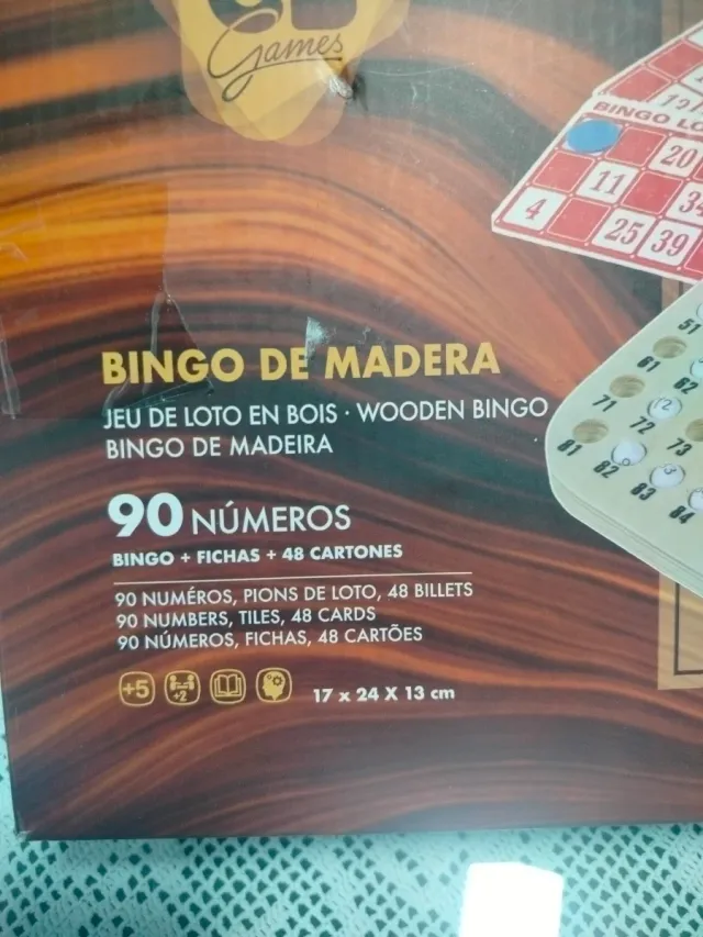 Bingo de madera con accesorios juegos de mesa