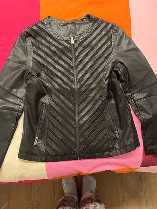 Giubbotto donna ecopelle nero