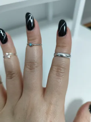 Anillo midi plata de ley S925 diseño turquesa