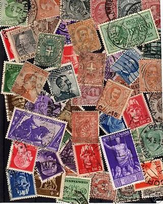 Lotti di 100 Francobolli Italia Regno usati.