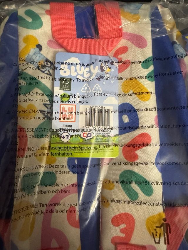 Mochila Bluey 3D Nueva Sin Abrir