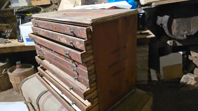 Cajonera antiga de linhas Fabra y Coats