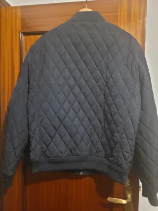 Chaqueta Bomber Zara Azul Acolchada