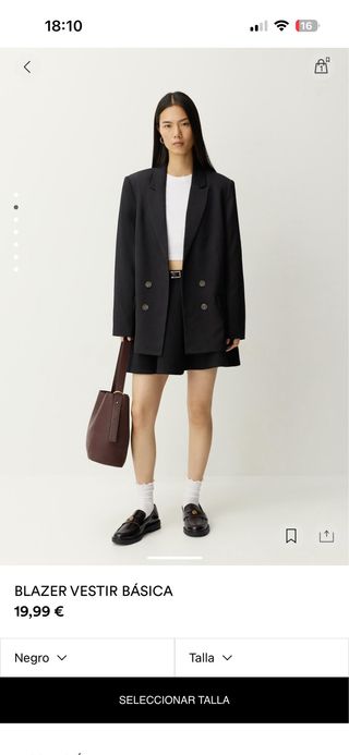 Blazer Vestir Básica Negro