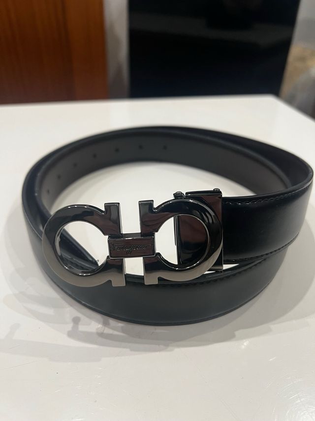 Cinturón Ferragamo Negro Hebilla Doble G 115cm