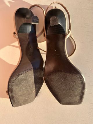 Sandalias ZARA Anillo Beige Talla 39