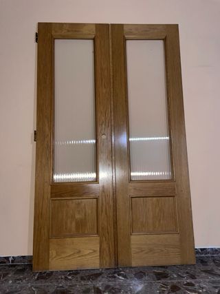 Puerta doble interior con cristal