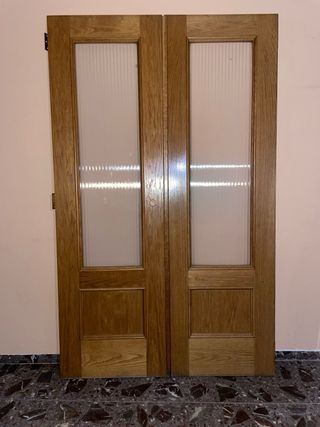 Puerta doble interior con cristal