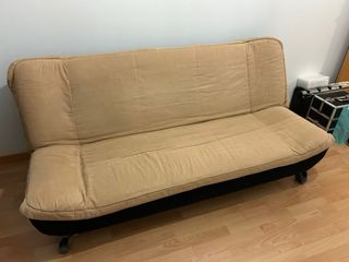 Sofá Cama Beige y Negro