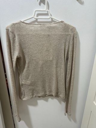 Top Zara combinado encaje beige Nuevo,con etiqueta