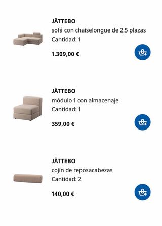 Sofá modular Jättebo Ikea beige