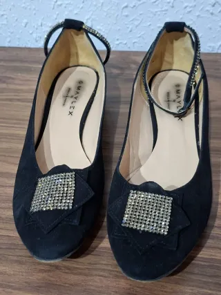 Preciosas Bailarinas negras con brillantes