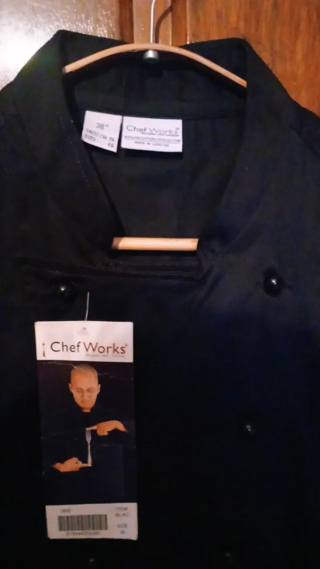 Chaqueta de chef negra Marca chef work Original