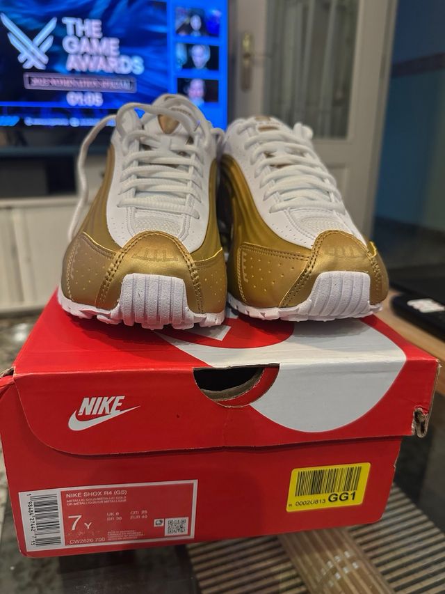 Zapatillas Nike Shox TL Oro/Blanco Talla 40