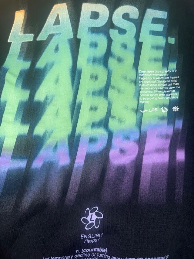 Sudadera Bershka Negra Estampado LAPSE