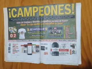 2 Periódicos AS Campeones Real Madrid