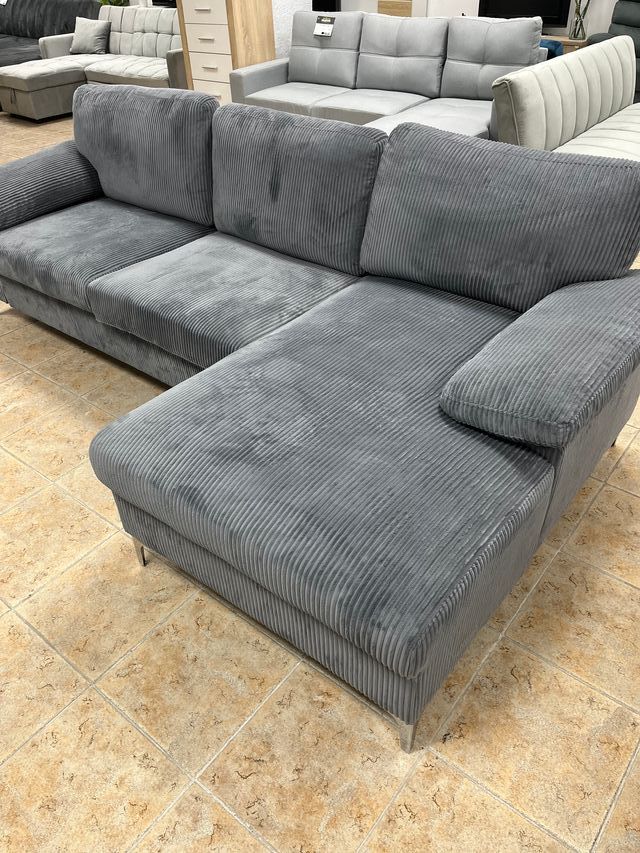 Sofá chaise longue gris