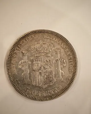 Moneda 5 Pesetas Amadeo I 1871 España
