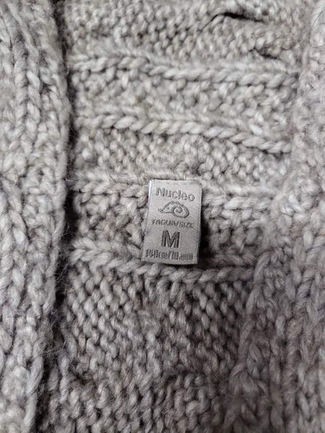 Cardigan maglia trecce grigio