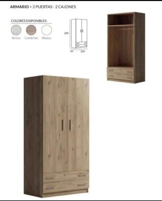 Armario 2 puertas 2 cajones