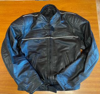 Chaqueta de motorista negra para hombre