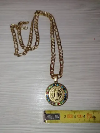 Collana San Benedetto Croce dorata Multicolore