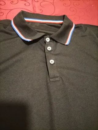 Camiseta Polo Manga Larga Hombre Negra