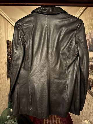 Chaqueta de cuero marrón