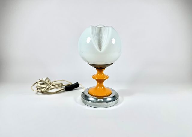 Lámpara Space Age naranja y blanca