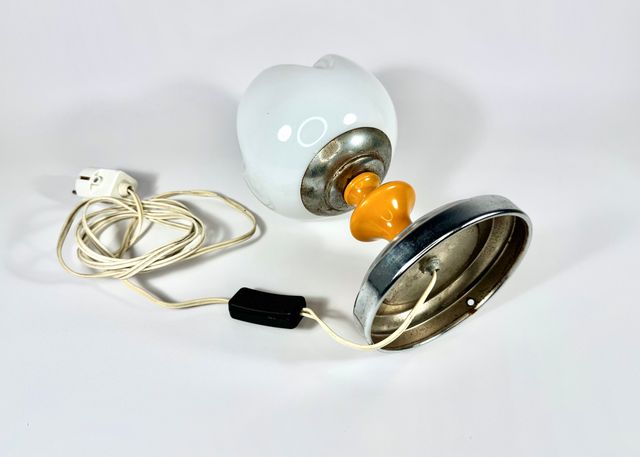 Lámpara Space Age naranja y blanca