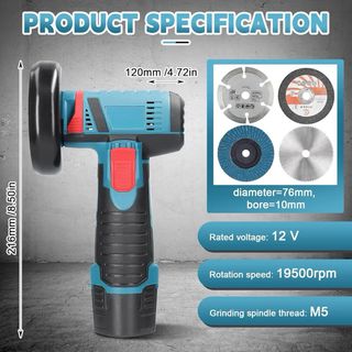 ¡CHOLLO! Amoladora 12V con 2 Baterías y 6 Discos