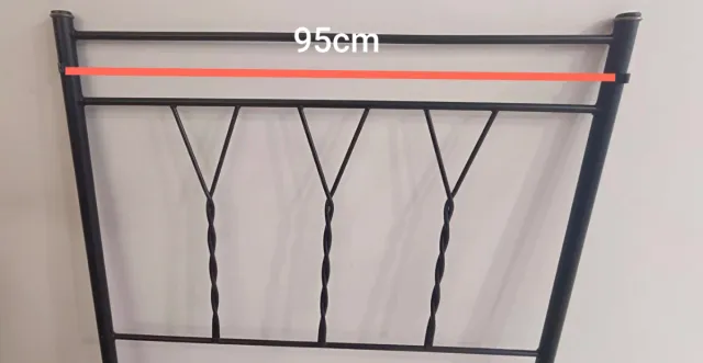 Cabezal cama individual metal negro