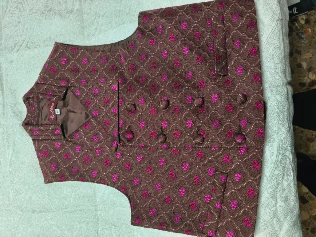 Chaleco Fallero Niño C-Llora Marrón Rosa Talla  12