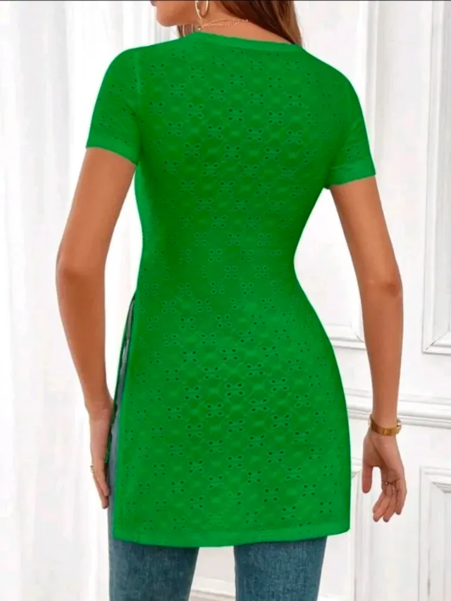 Camiseta verde con bordado talla XL