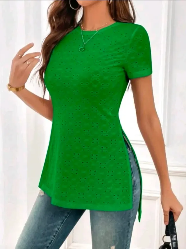Camiseta verde con bordado talla XL