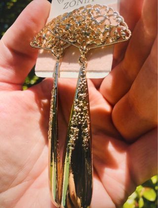 Pendientes Zonia abanico calado dorados