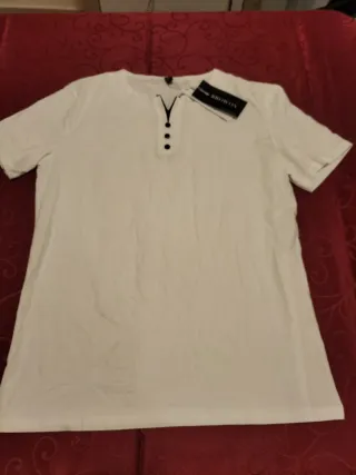 Camiseta Henley Hombre Blanca