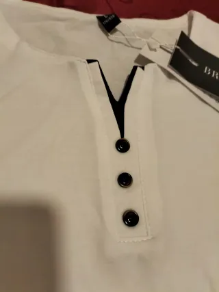 Camiseta Henley Hombre Blanca