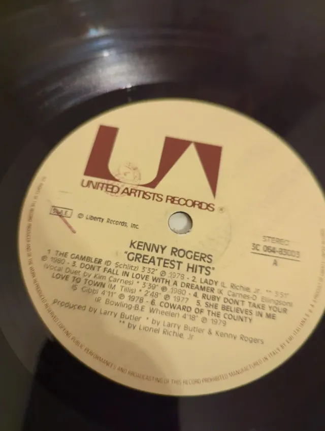 Kenny Rogers Greatest Hits LP 12 33 Giri