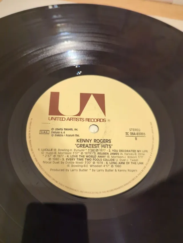 Kenny Rogers Greatest Hits LP 12 33 Giri