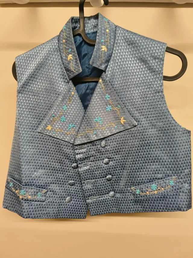 Chaleco Fallero Niño Azul y Dorado